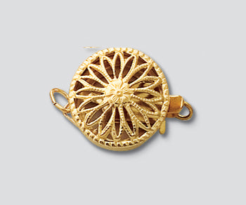 12mm Round Filigree Clasp Yellow Gold Filled