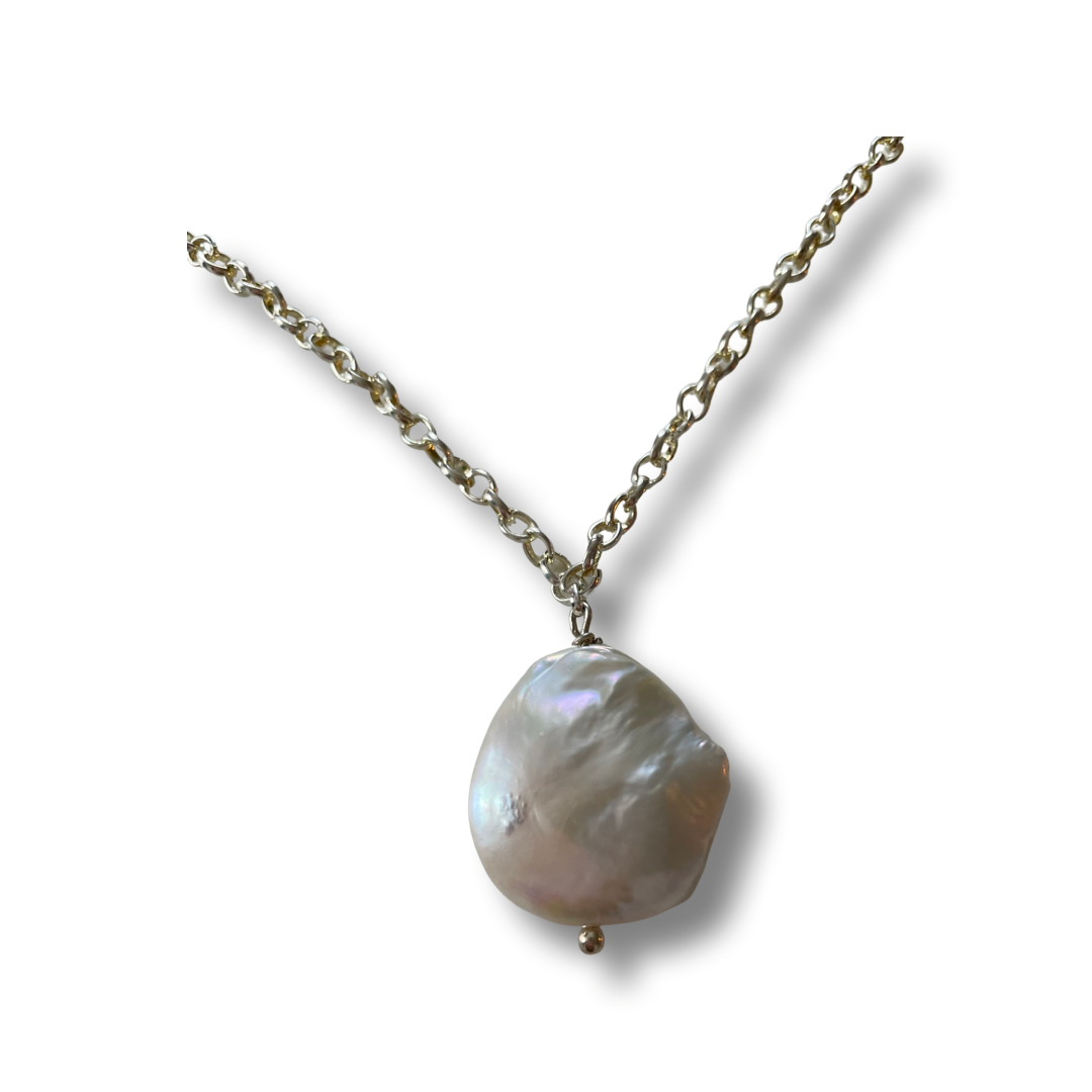 1 Inch Coin Pearl On A Chain
