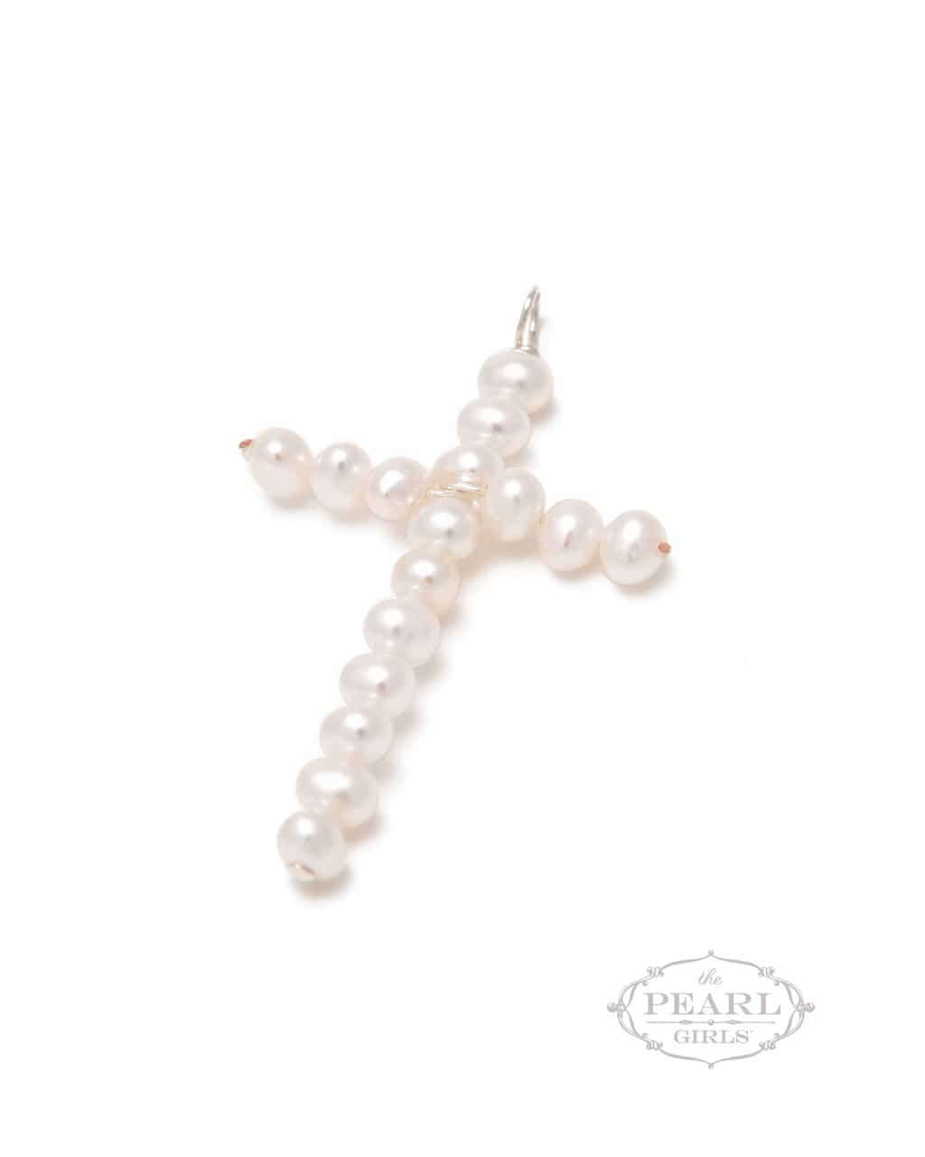 Petite Pearl Cross Necklace