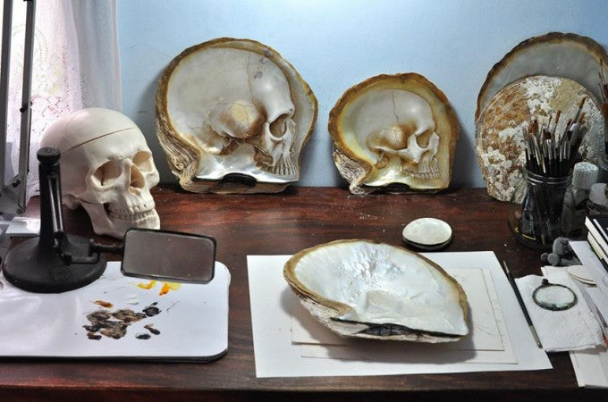 Mother of Pearl Skulls