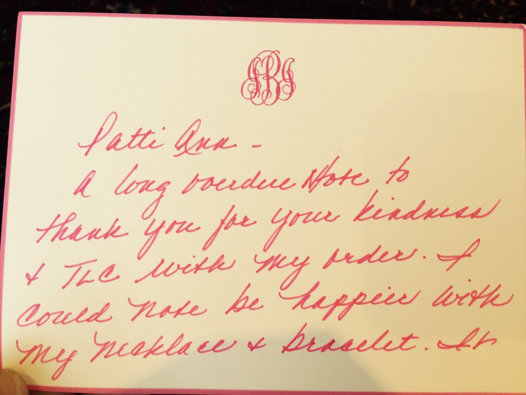 Thank You, Pearl Girls, for the Thank You Notes