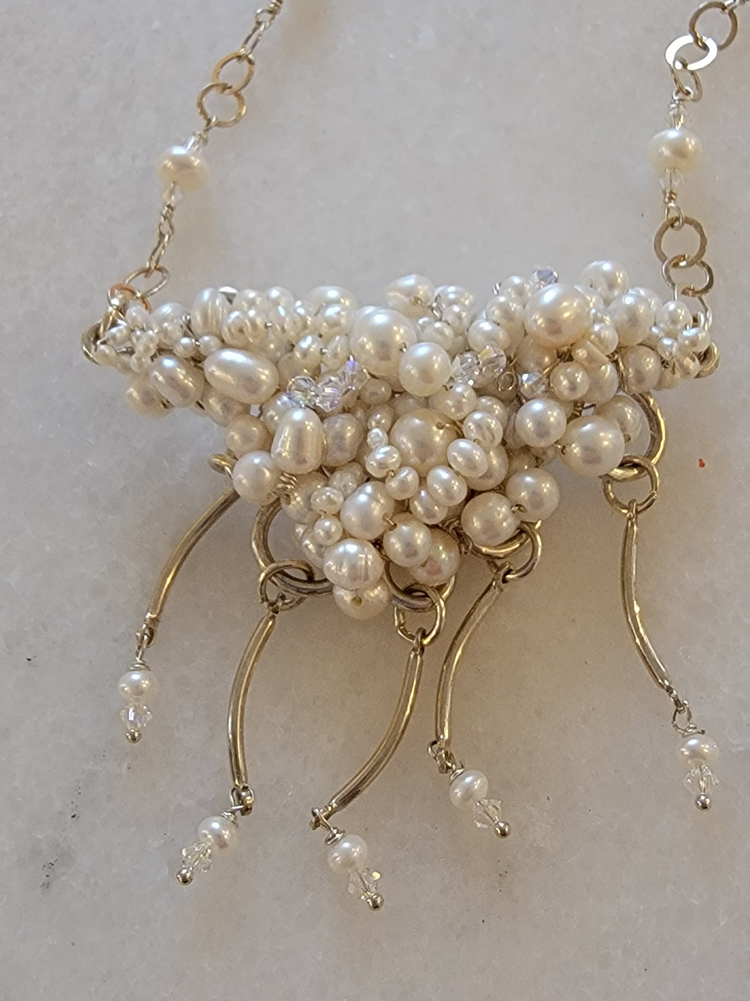 Pearl Cluster Statement Necklace by Sylvia Dawe