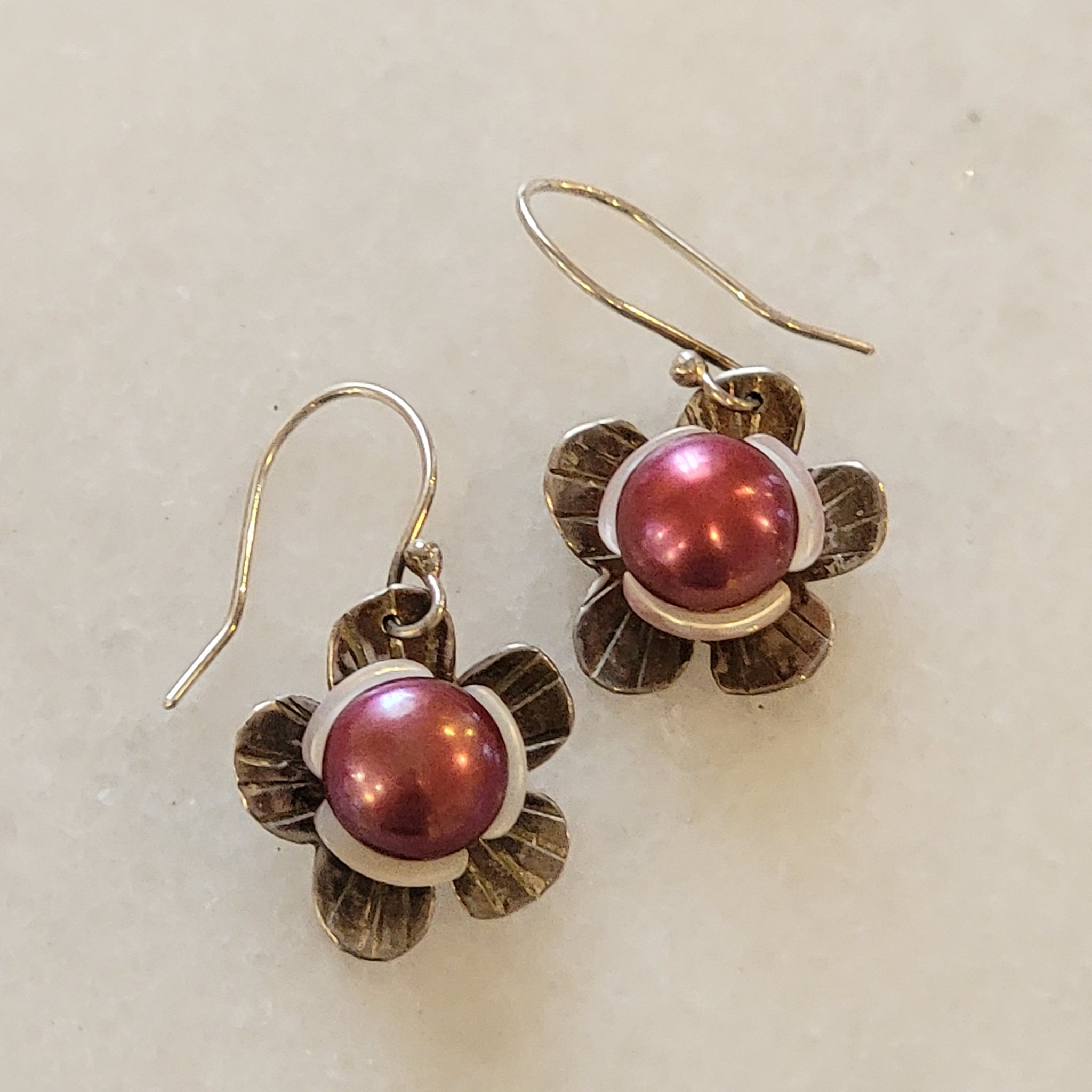 Apple Blossom Earrings by Sylvia Dawe