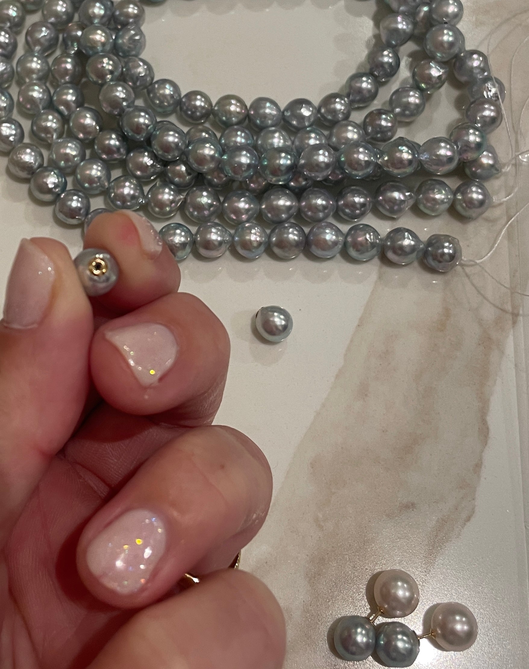 Silver Akoya Stud Backs