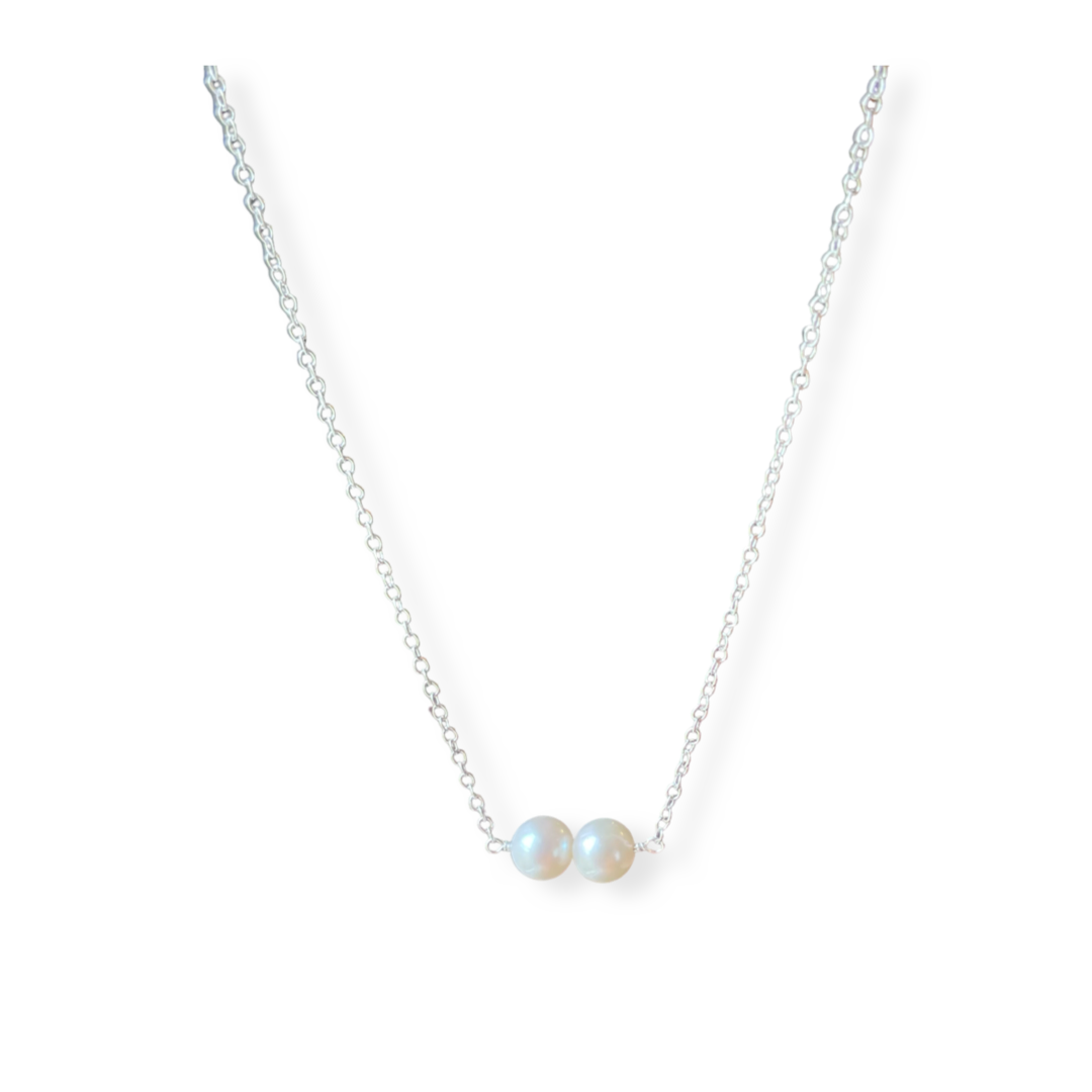 Count Your Blessings Pearl Necklace with MEDIUM Pearls on Chain 16"