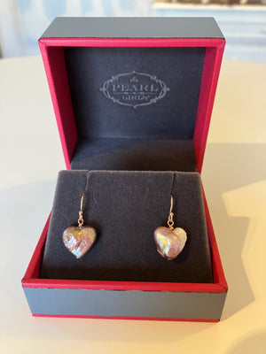 💖 Pink Heart Pearl Earrings 💖