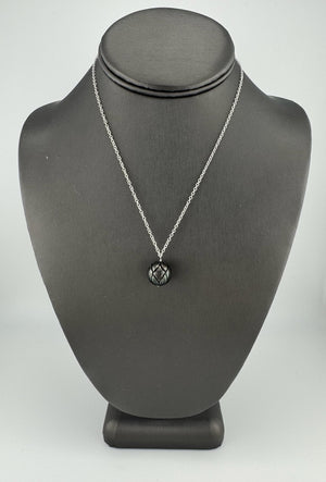 Single Carved Tahitian Black Pearl Necklace