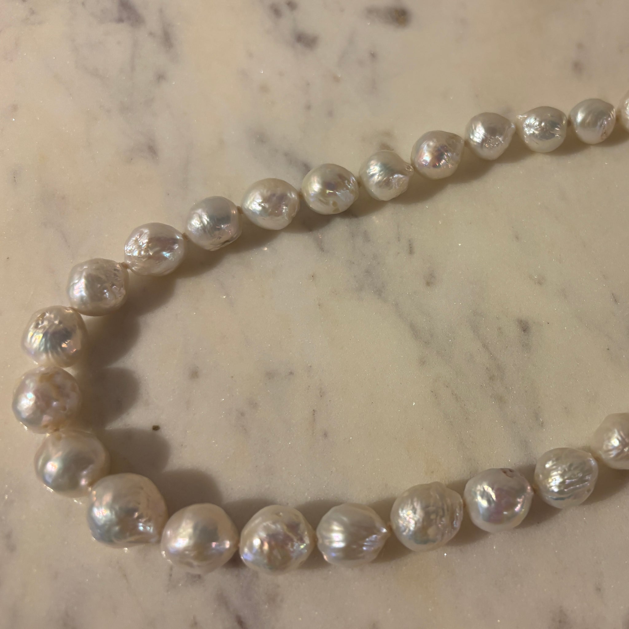 White Fireball Pearl Necklace