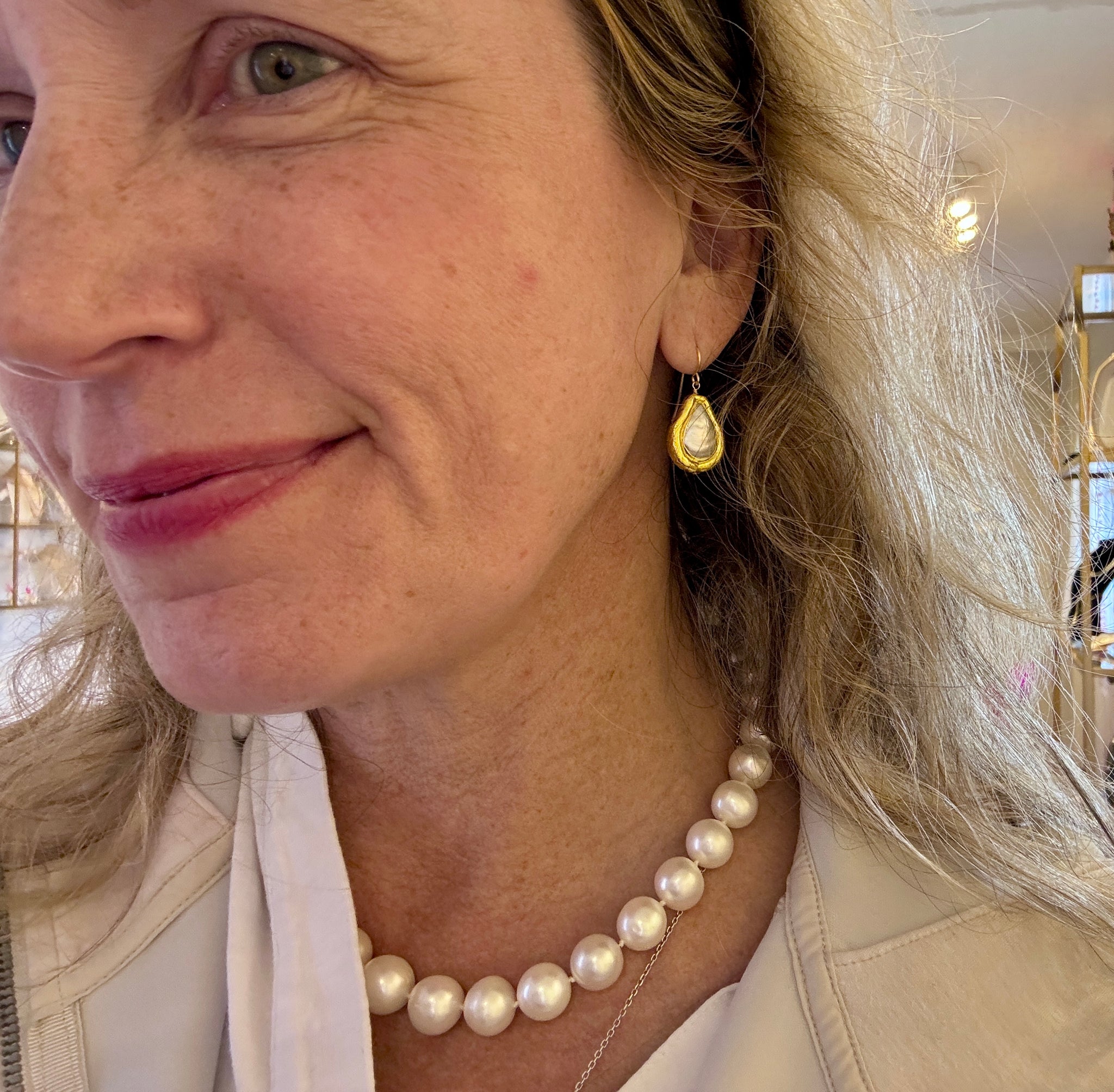 Flat White Earrings!