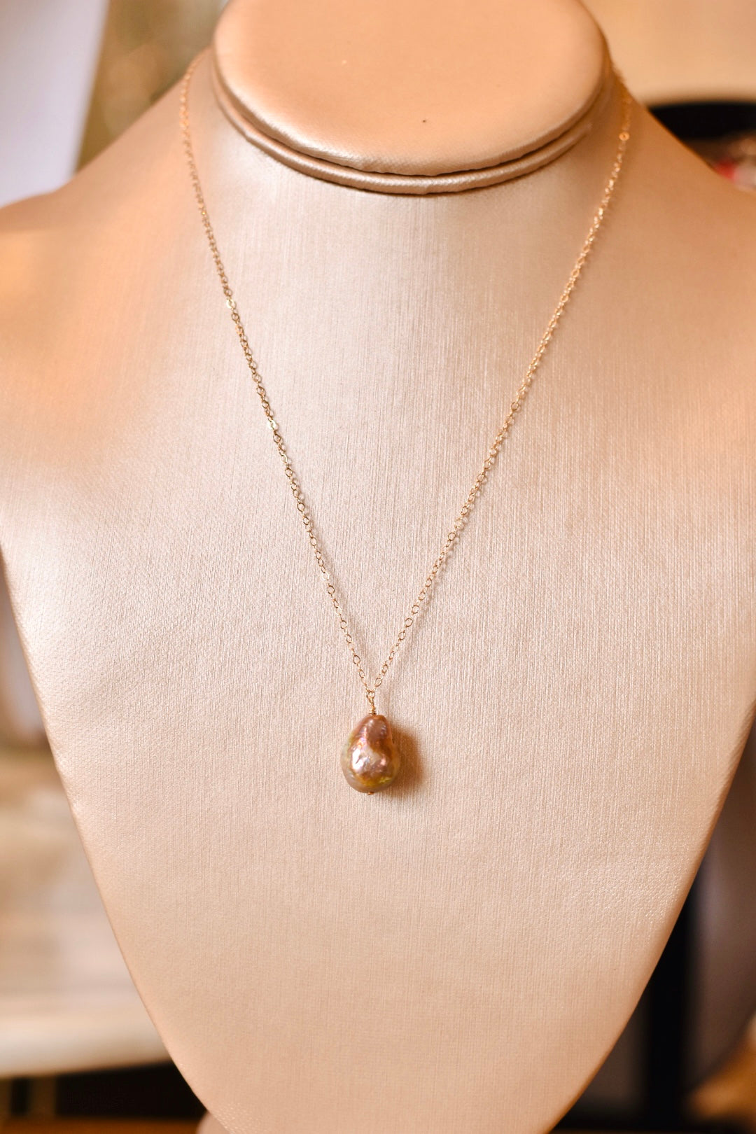 Fireball Single Pearl Drop Necklace
