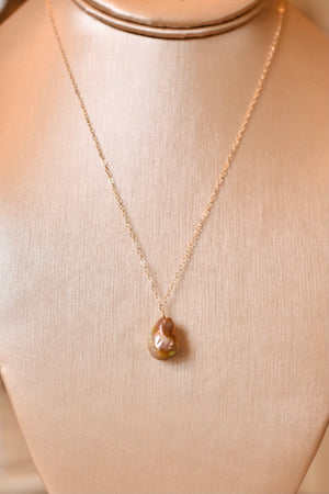 Fireball Single Pearl Drop Necklace