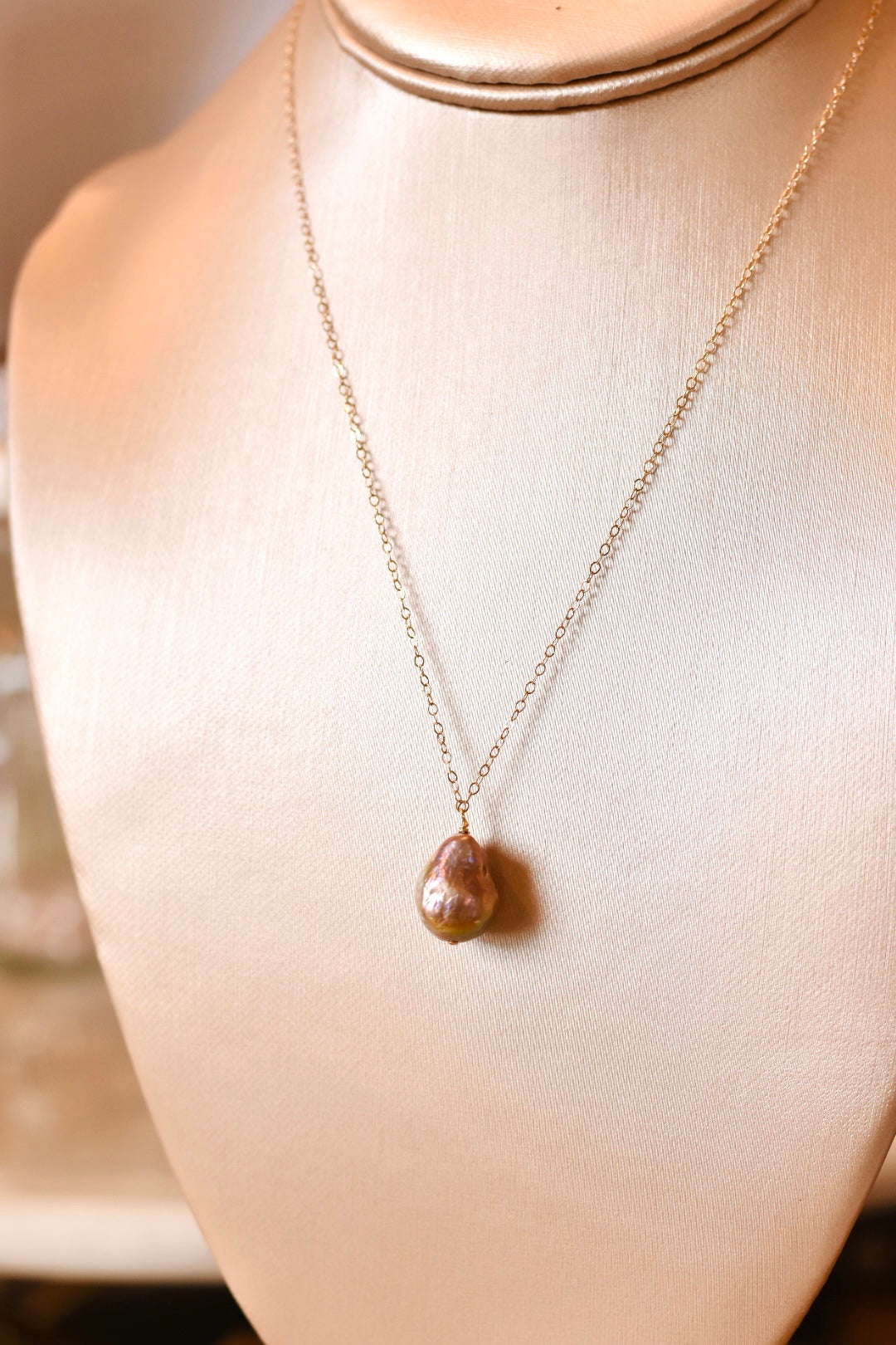 Fireball Single Pearl Drop Necklace