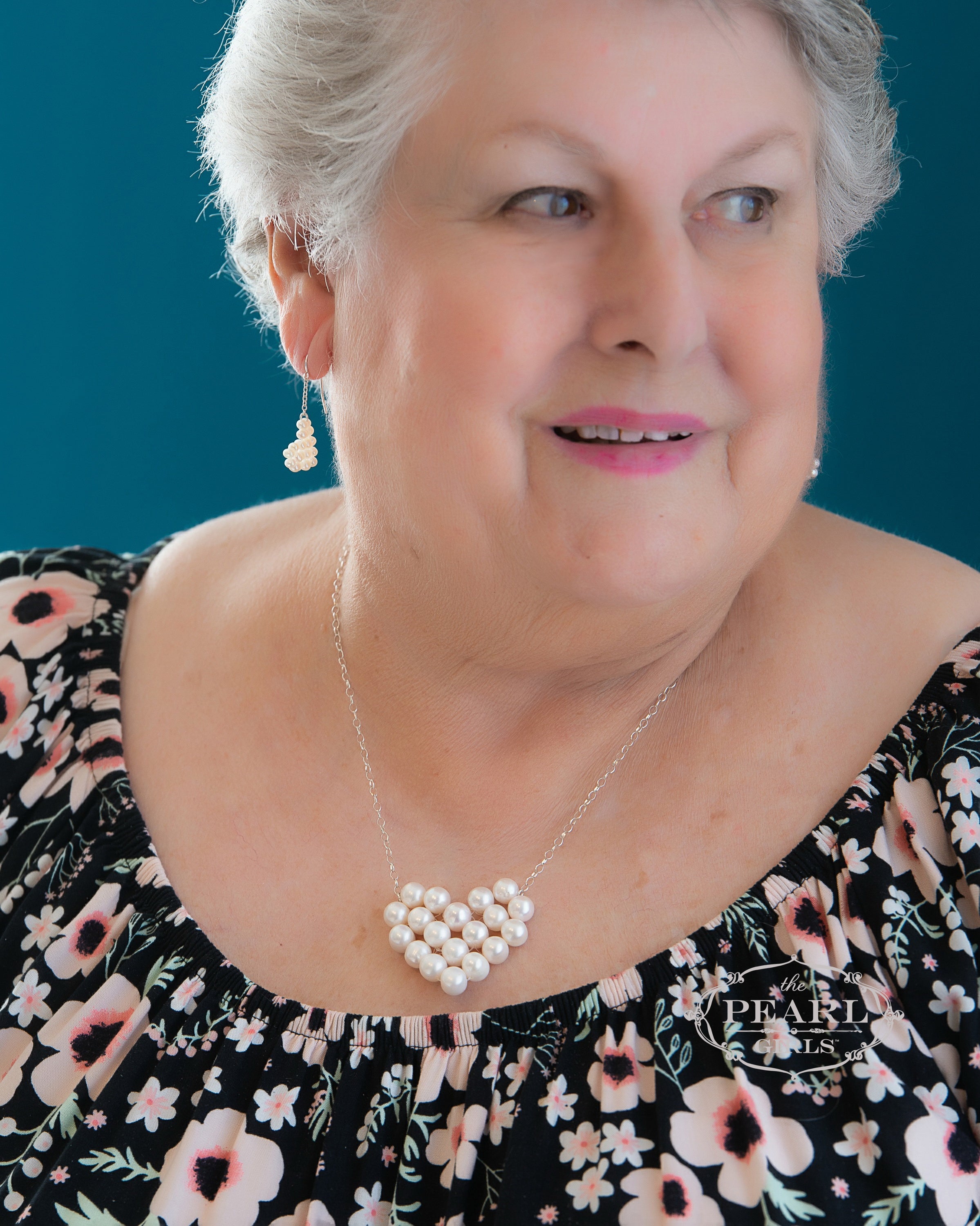 BIG Love Necklace - Cultured Pearl Heart with Large Pearls