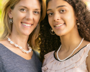 Mom and Daughter small and large earrings - the pearl girls