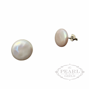 Oriental Pearl Earrings (Coin Pearl Studs)