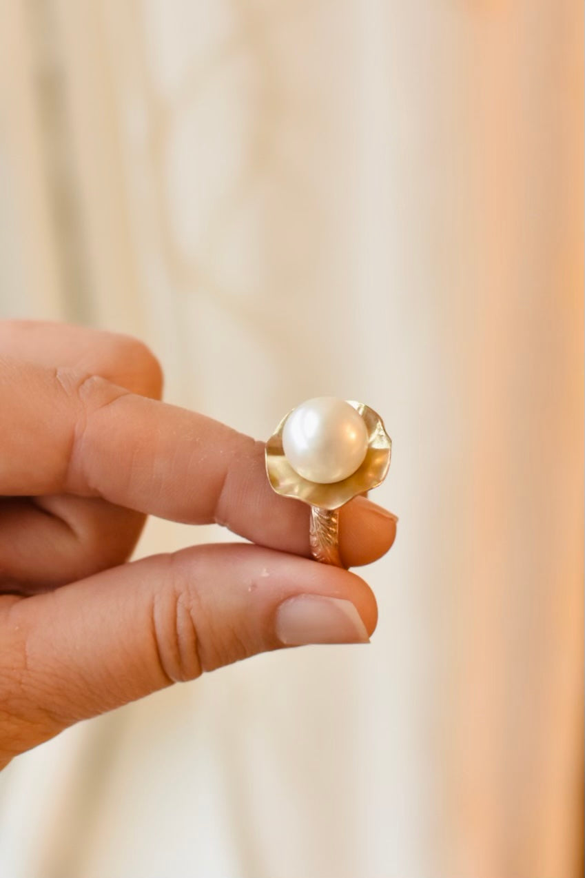 Antique Pearl Ring, Real Pearl Ring, Pearl and Diamond Ring, Pearl and Gold  Ring, 18k Solid Gold Ring - Etsy