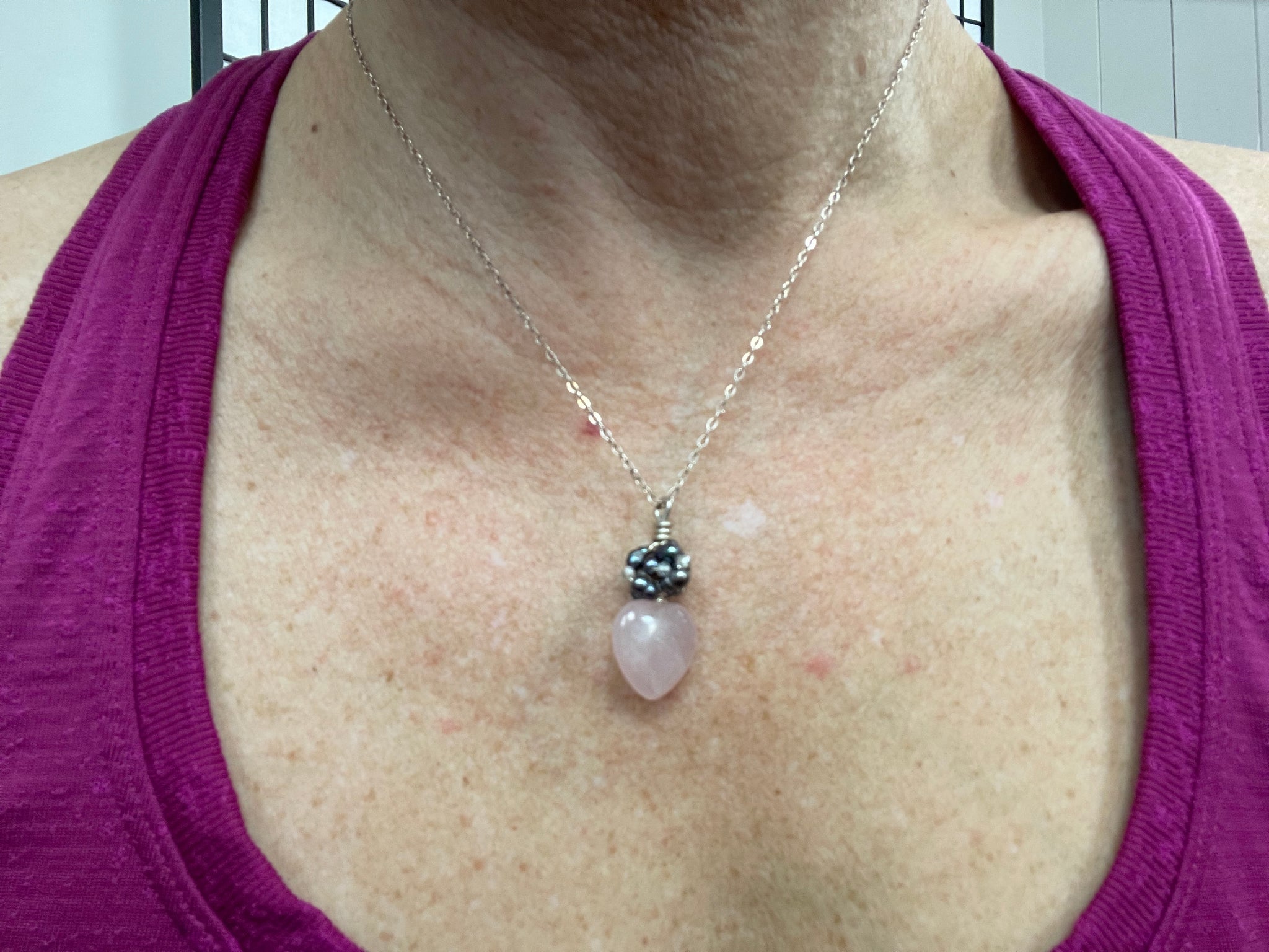 Heart and Pearls Necklace by Sylvia Dawe