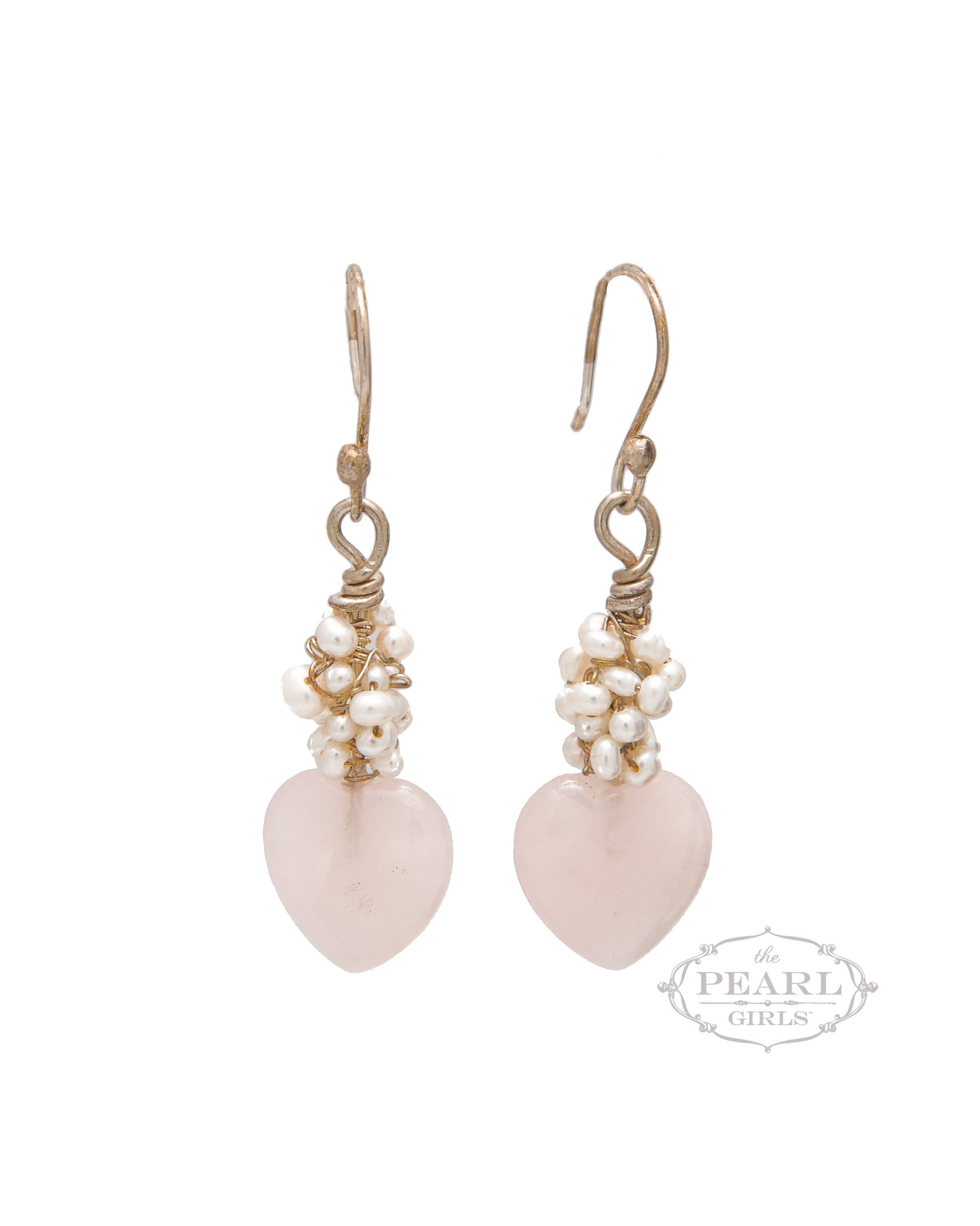Hearts and Pearls Earrings by Sylvia Dawe