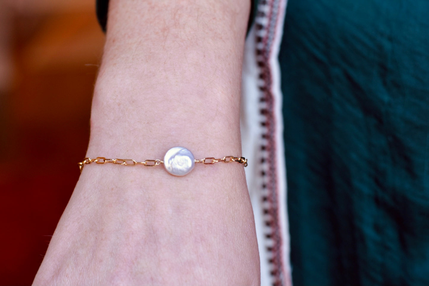 The Penny Coin Pearl Chain Bracelet Or Necklace