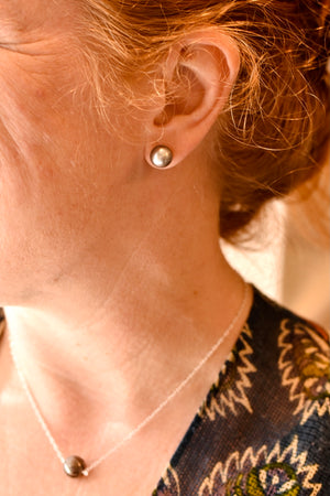 Tahitian Black Pearl Stud Earrings