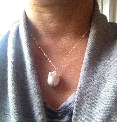 Single Baroque Pearl Necklace