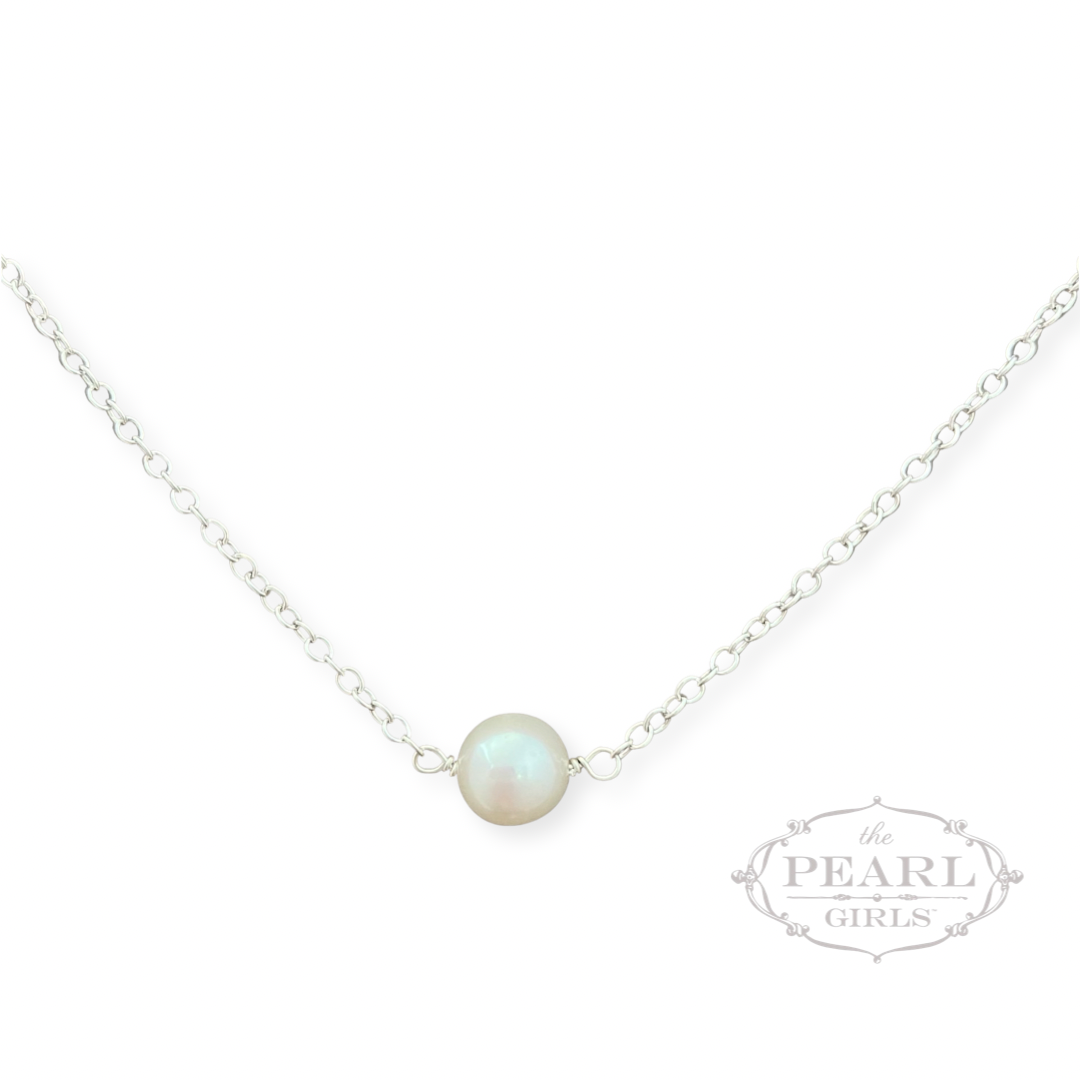 Silver Pearl Necklace by The Pearl Girls, Cultured Pearls