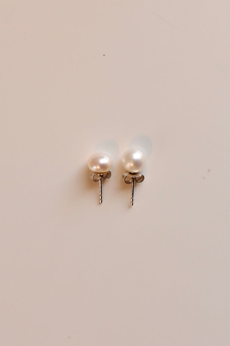 White Pearl Zircon Rose Gold Earring - Design Of Pearl Earring – Niscka
