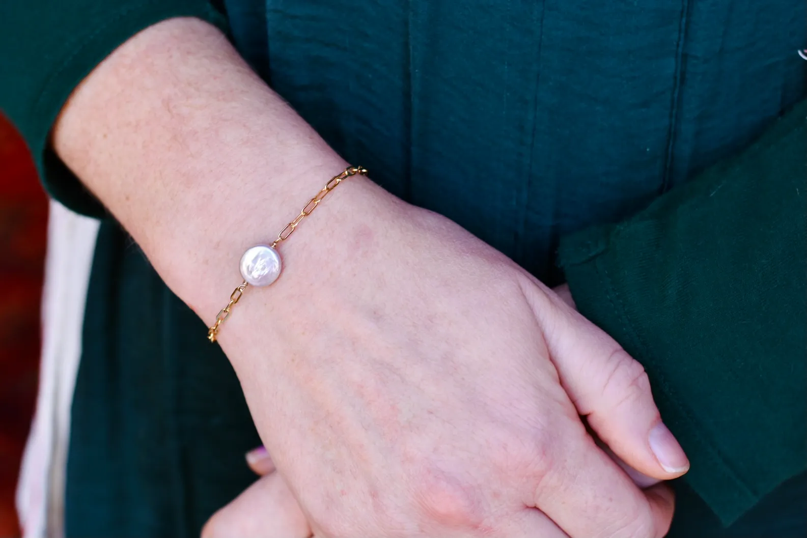 The Penny Coin Pearl Chain Bracelet Or Necklace