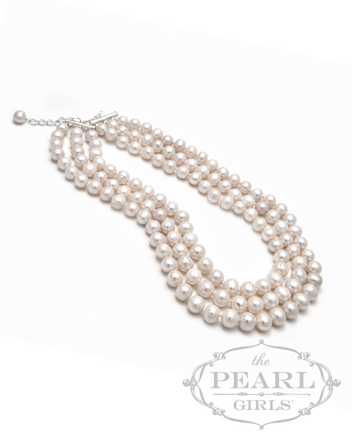 Three Strand Pearl Necklace - The Pearl Girls