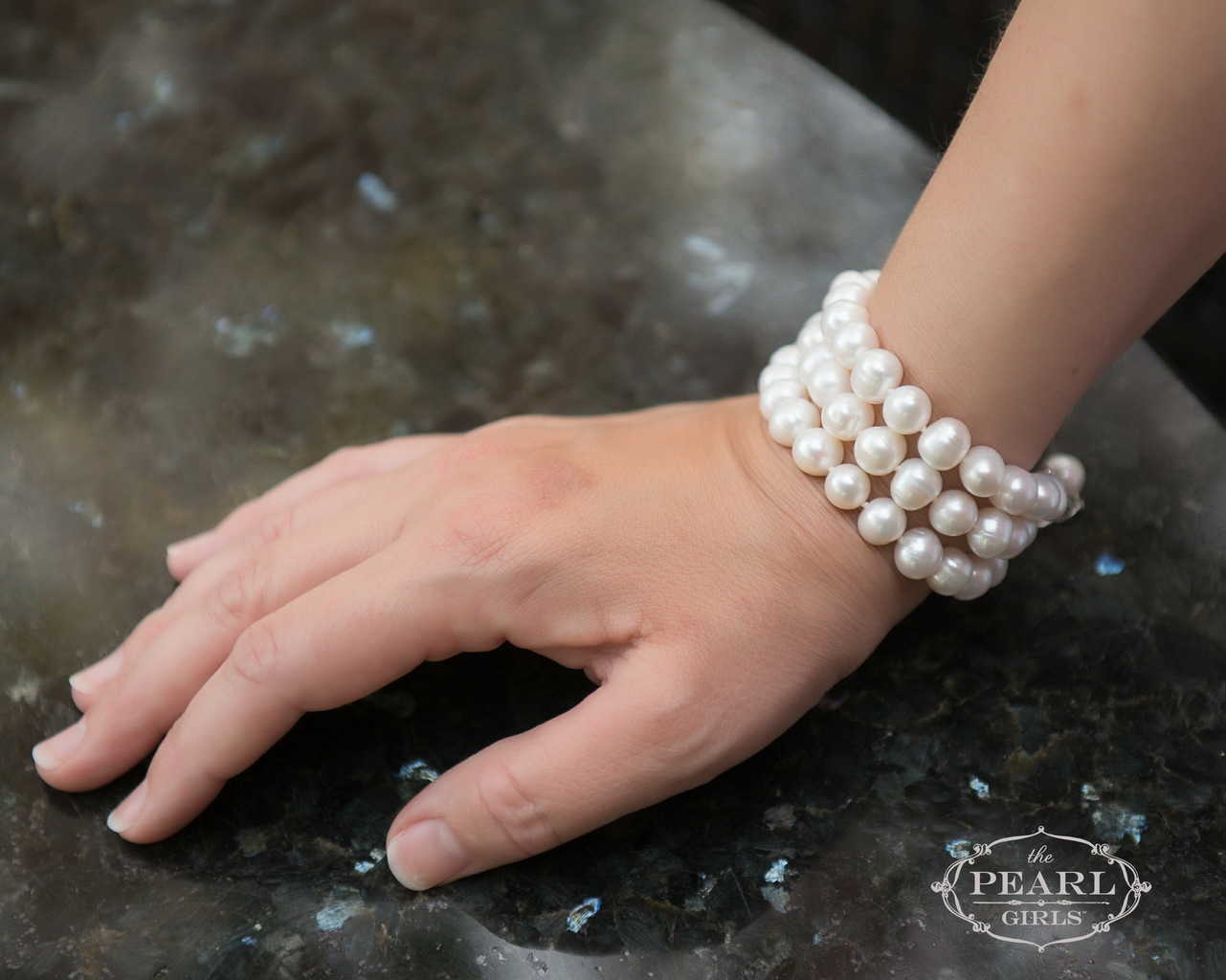 Four Strand Cultured Pearl and Diamond Bracelet in P #509333 – Beladora