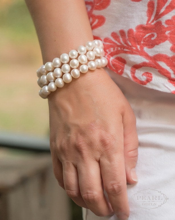 Buy Estele Gold Plated Splendid Pearl Bracelet with Austrian Crystals for  Women Online