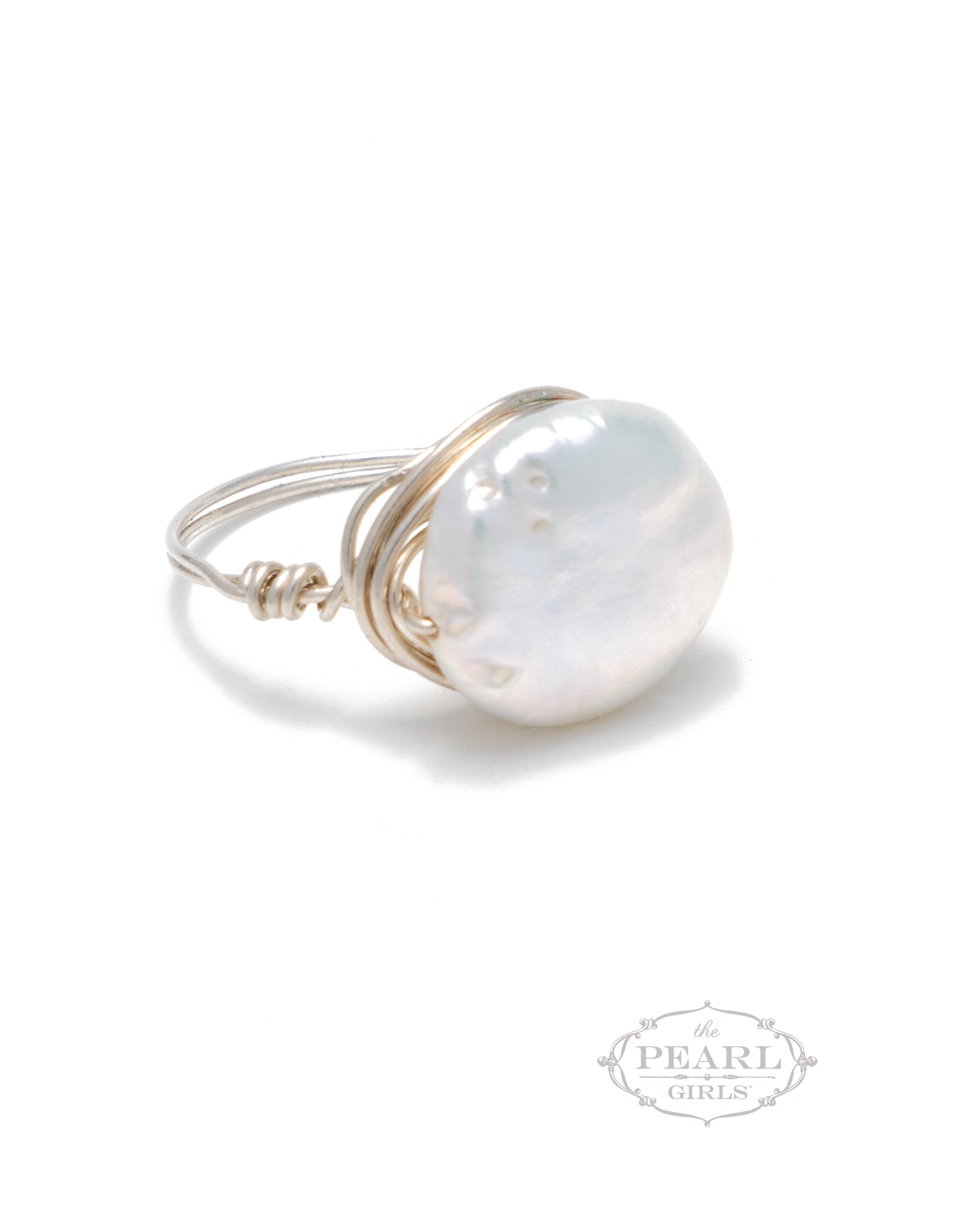 Elegant Freshwater Pearl Ring 14k Plated Intertwined Band - Temu