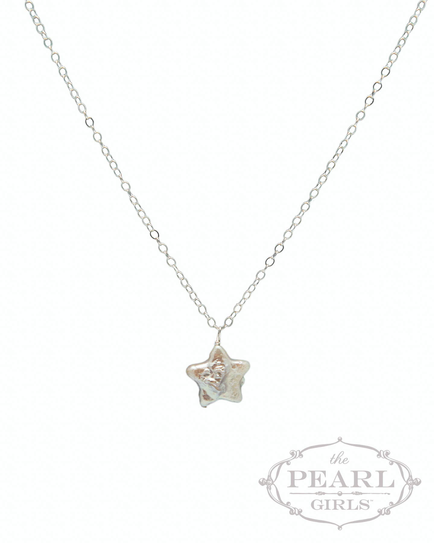 star power pearl necklace bracelet earrings on model, the pearl girls, southern pearl jewelry, cultured pearl star bracelet, real pearls, star pearl earrings, 16 inch pearl necklace, 18 inch pearl necklace, star shaped pearls.3