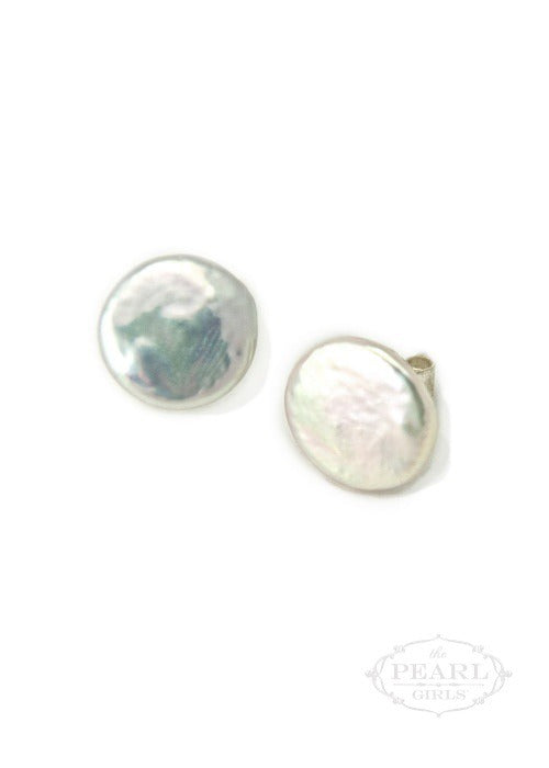 oriental pearl earrings, the pearl girls, southern pearl jewelry, coin-shaped pearl earrings, real pearl earrings, pearl jewelry gifts, gorgeous pearl earrings, modern pearl jewelry, striking pearl earrings