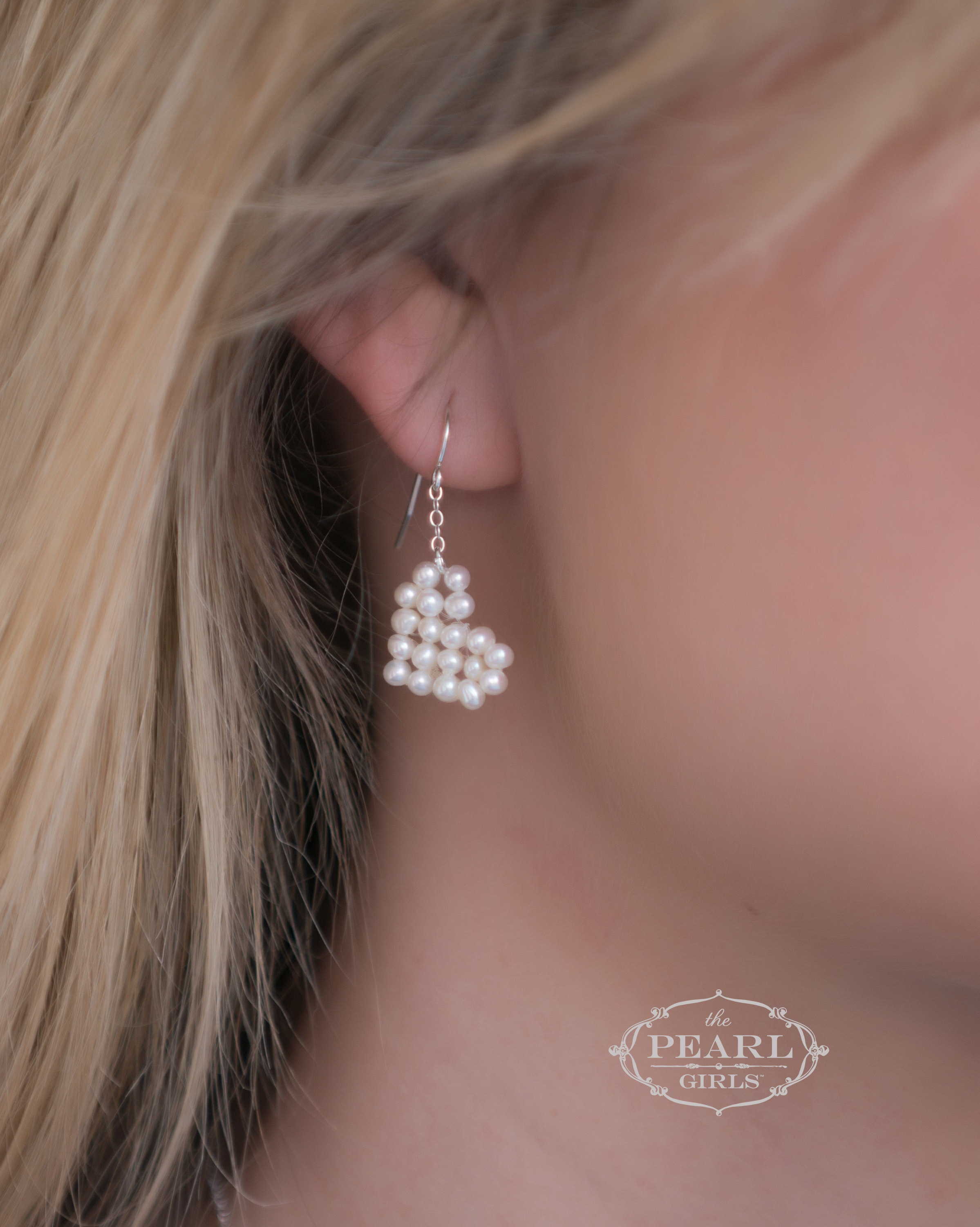 Cultured Pearl Heart Earrings