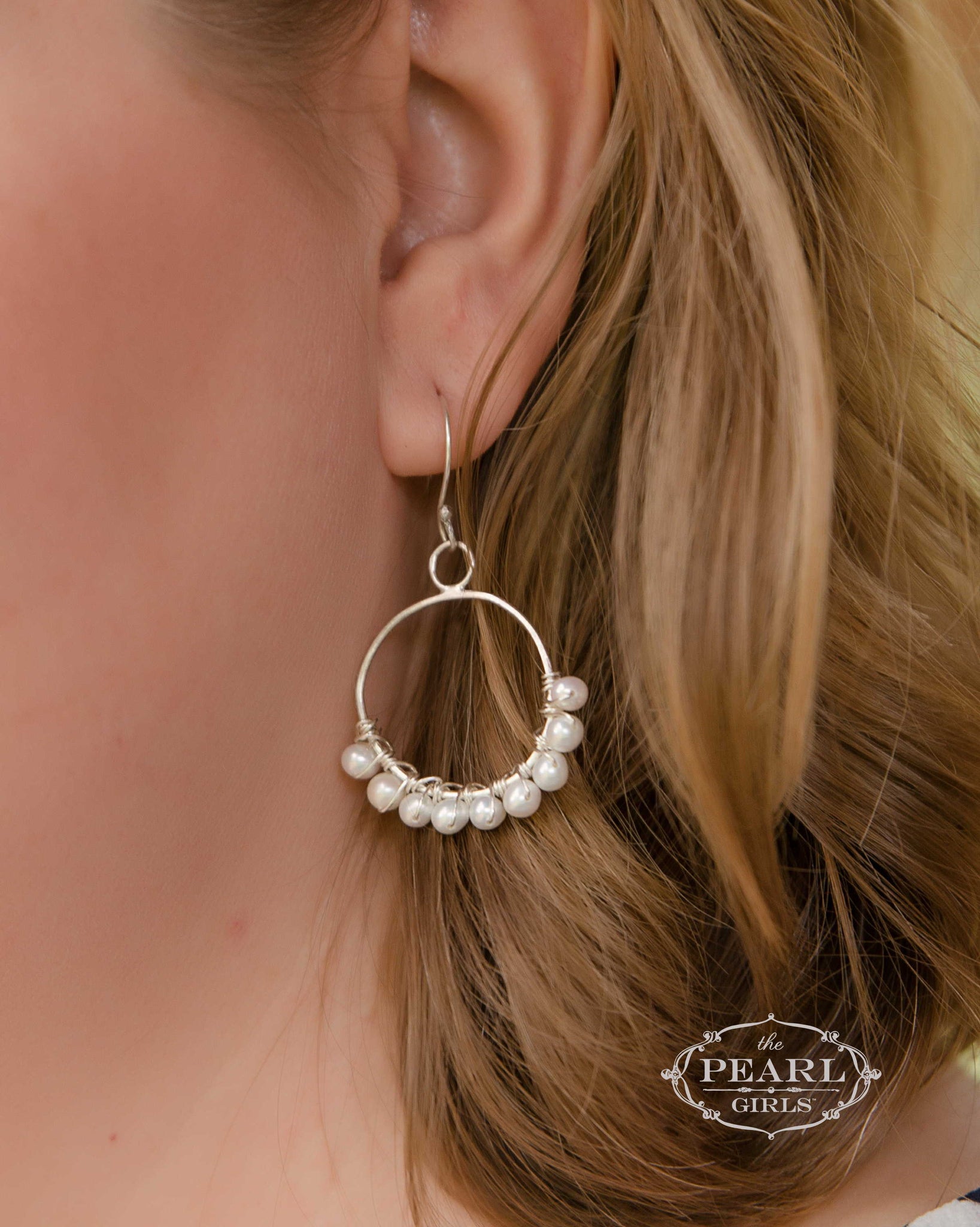 Pearl Hoop Earrings by Sylvia Dawe