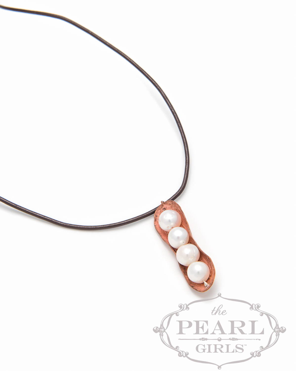 Peanut Pearls Necklace by Sylvia Dawe (Sterling Silver Peanut, Large Off-Round 9mm Pearls)