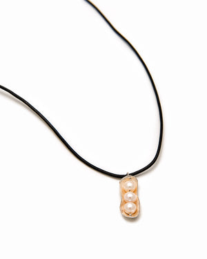 Peanut Pearls Necklace by Sylvia Dawe (Sterling Silver Peanut, Medium 7mm Pearls)