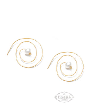 Spiral Pearl Earrings by Sylvia Dawe